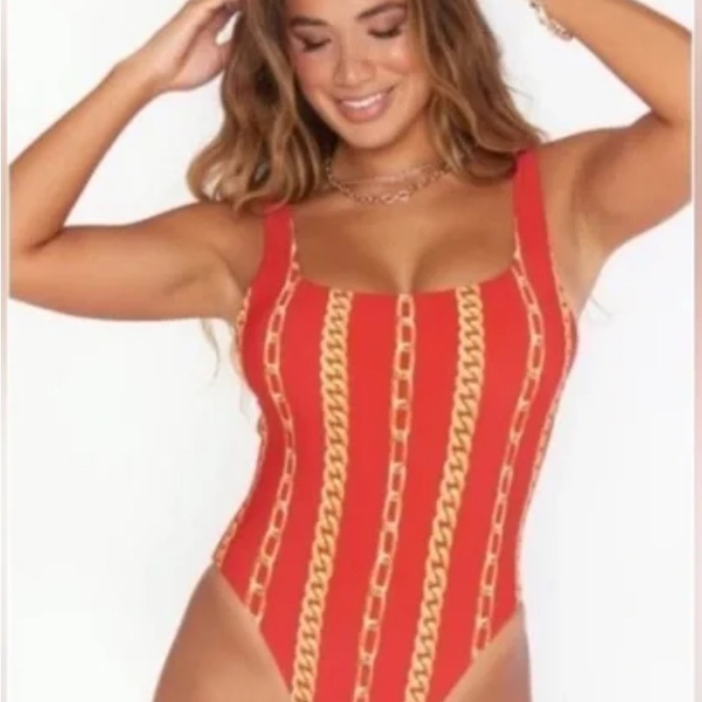 Show Me Your MuMu Red Italia Off the Chain Bathing Suit - Size Small, worn once!